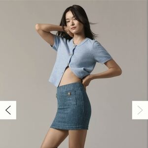 bishop + young Blue Tweed Pencil Skirt NWT